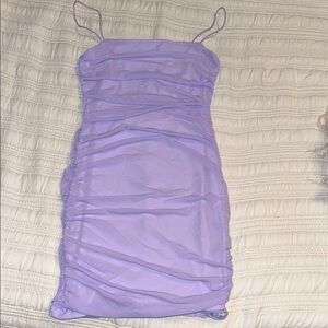 Hello Molly Lavender Spaghetti Strap Homecoming Mini Dress